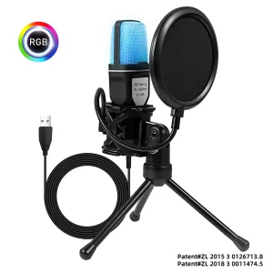 SF-666R Condenser RGB Luminous USB Microphone