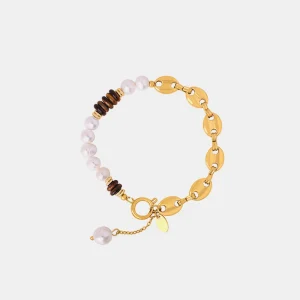 Freshwater Pearl Tiger Eye Stone Bracelet