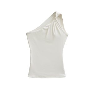 Single Shoulder Twisted Diagonal Design Camisole Tank