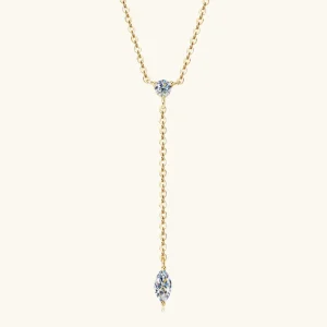 Moissanite Teardrop Style Necklace