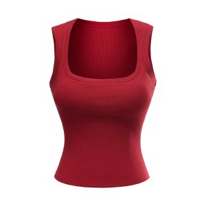 Chest Cushion Backless U-neck Tank Top