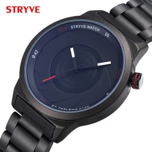Black Stainless Steel Quartz Watch For Men